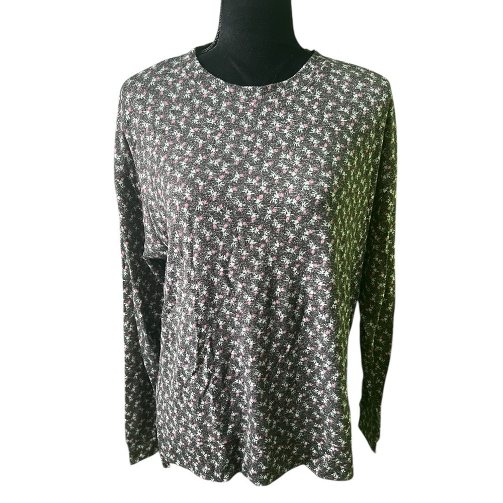 Nordstrom BP Navy Blue Floral Crewneck Knit Sweater Top Womens S NWOT